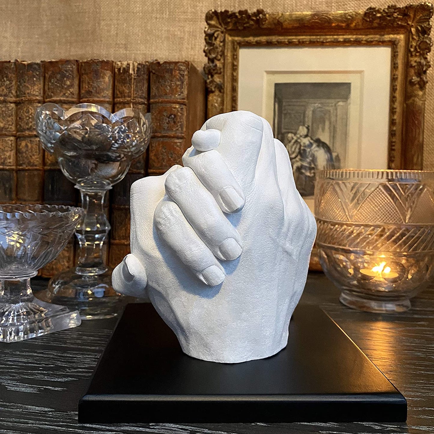 Pendle & Birdie Hand Casting Kit - A Complete Premium Craft Gift to Create a Two-Hand Couples Sculpture Keepsake. Large Kit incl. an Elegant Stand, Plaster & Colour Changing Alginate