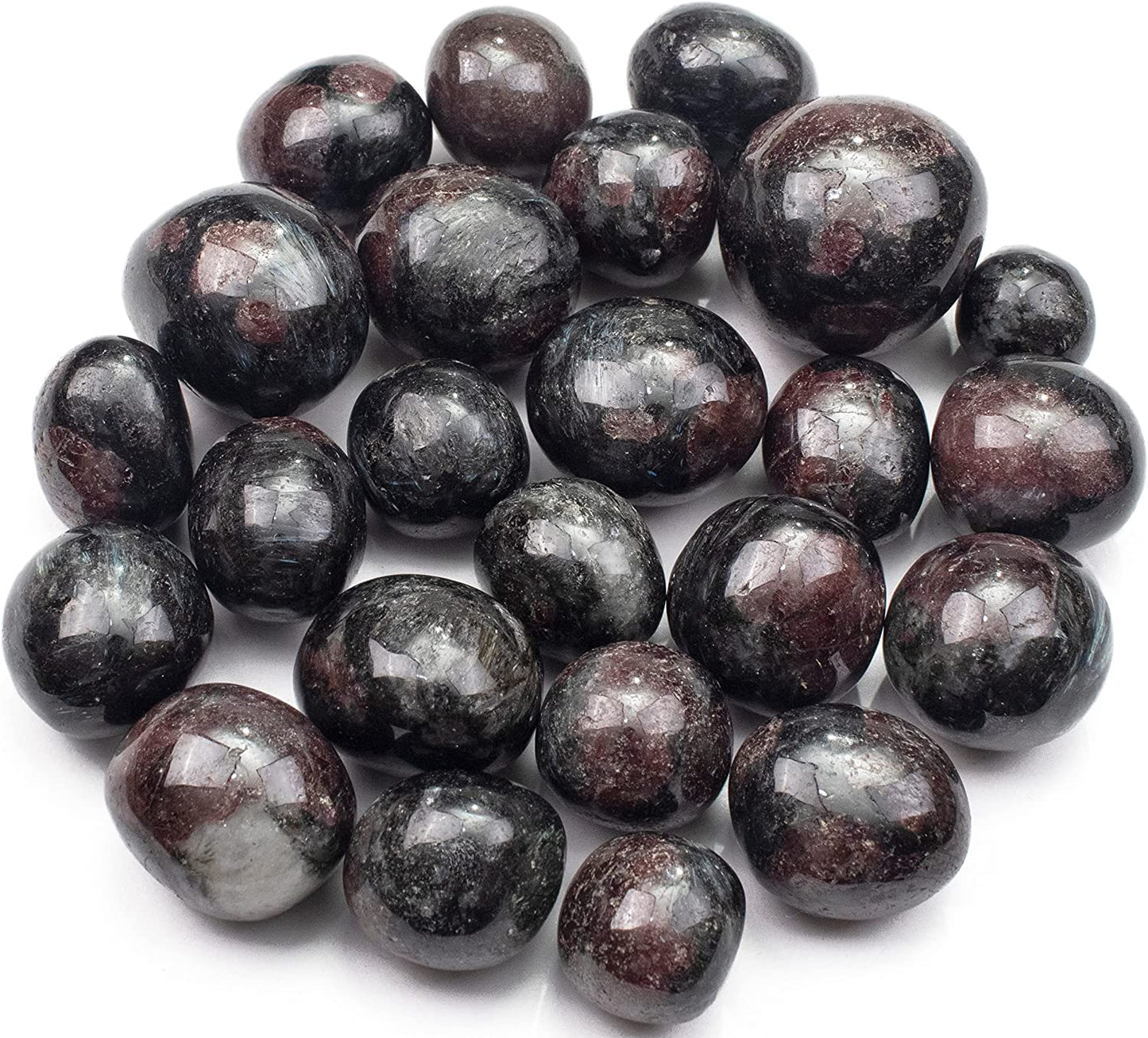 Crocon 1LB Black Strawberry Mini Tumbled Stones and Crystals Bulk Natural Crystal Kit for Reiki Healing Crystals