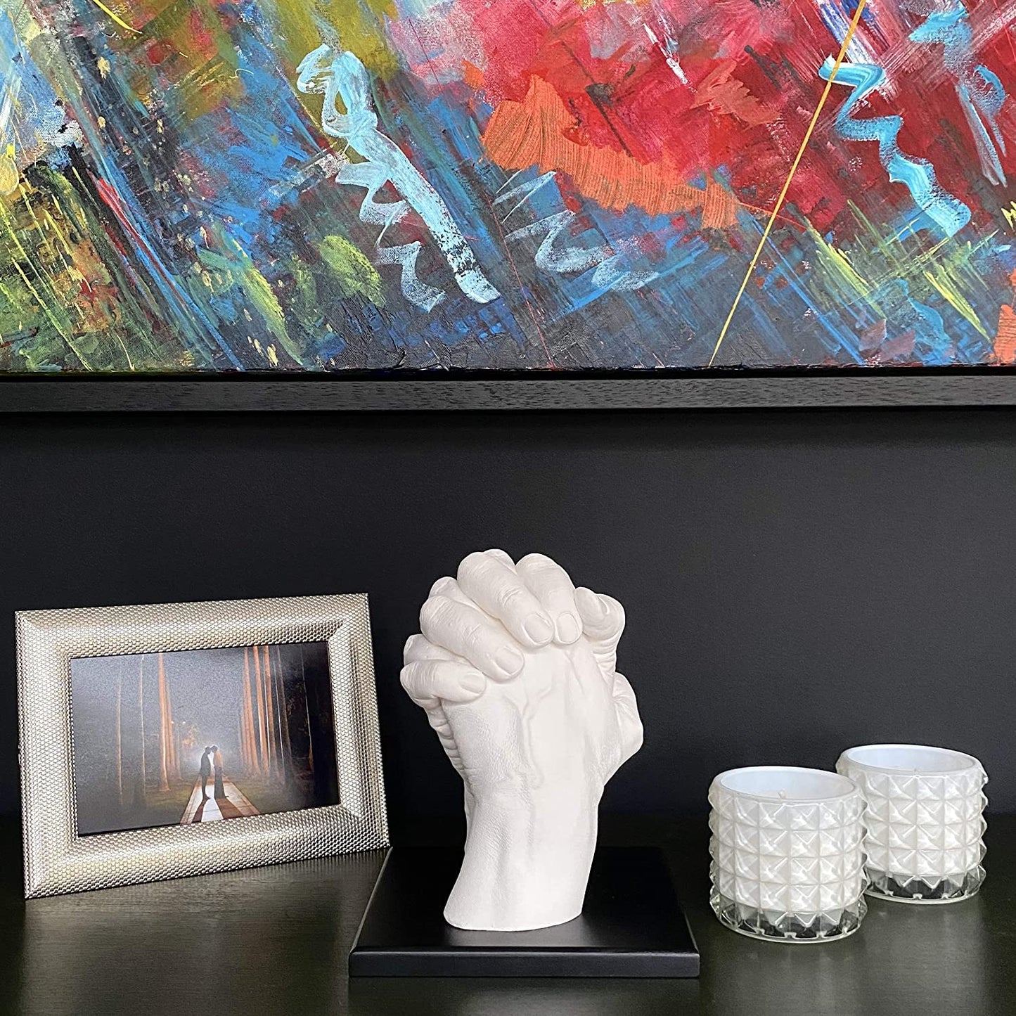 Pendle & Birdie Hand Casting Kit - A Complete Premium Craft Gift to Create a Two-Hand Couples Sculpture Keepsake. Large Kit incl. an Elegant Stand, Plaster & Colour Changing Alginate