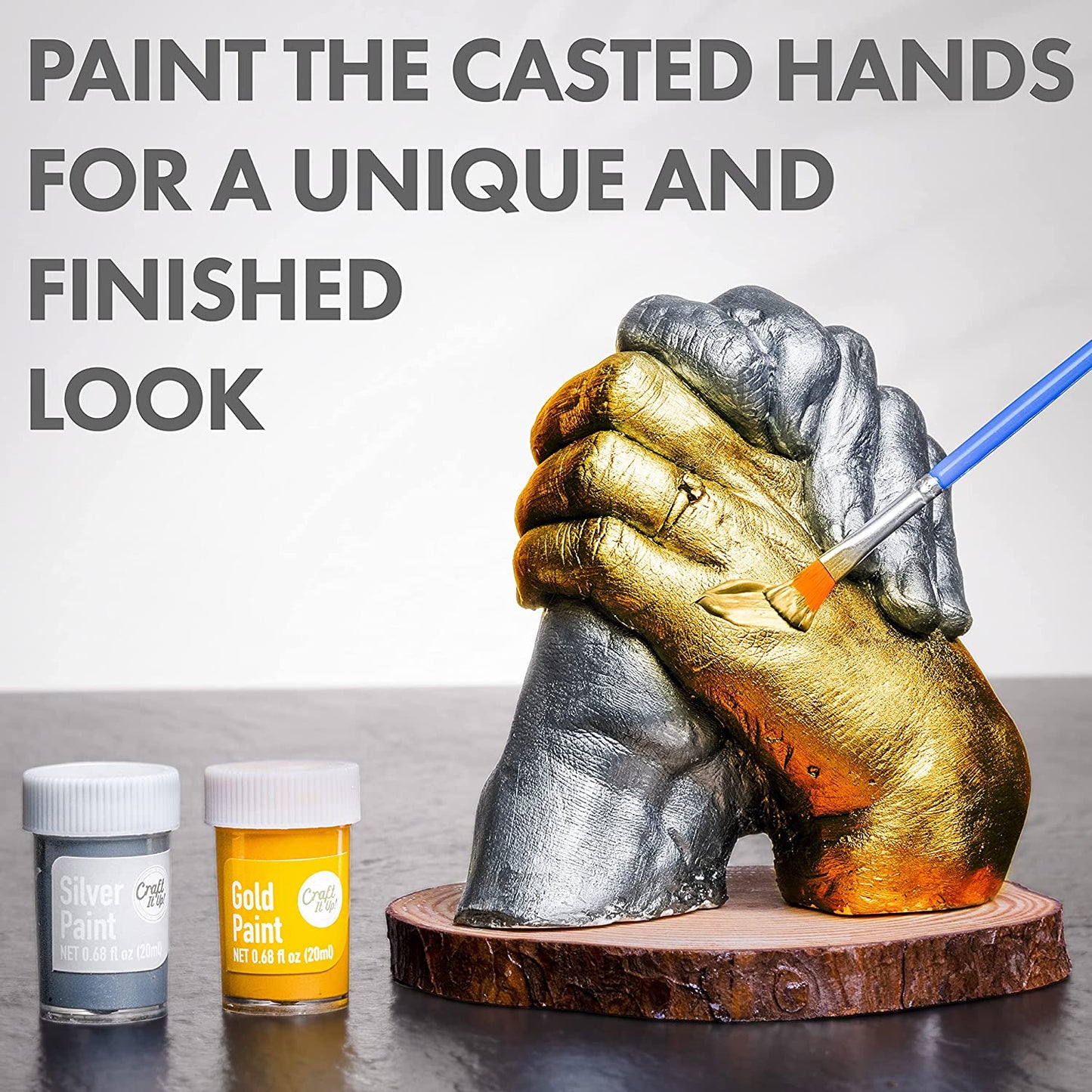 Hand Casting Kit by Craft It Up! | DIY Plaster Molding Sculpture Kit | Hand Molds Casting Kit for Couples | Valentine's Day Gifts | Wedding | Anniversary | Baby Hand Feet Mold Keepsake