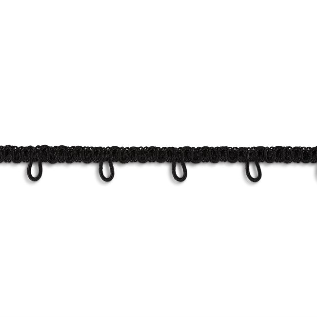 Elastic Button Looping W/1" Spacing - 72 Yds. X 1/2" - Black