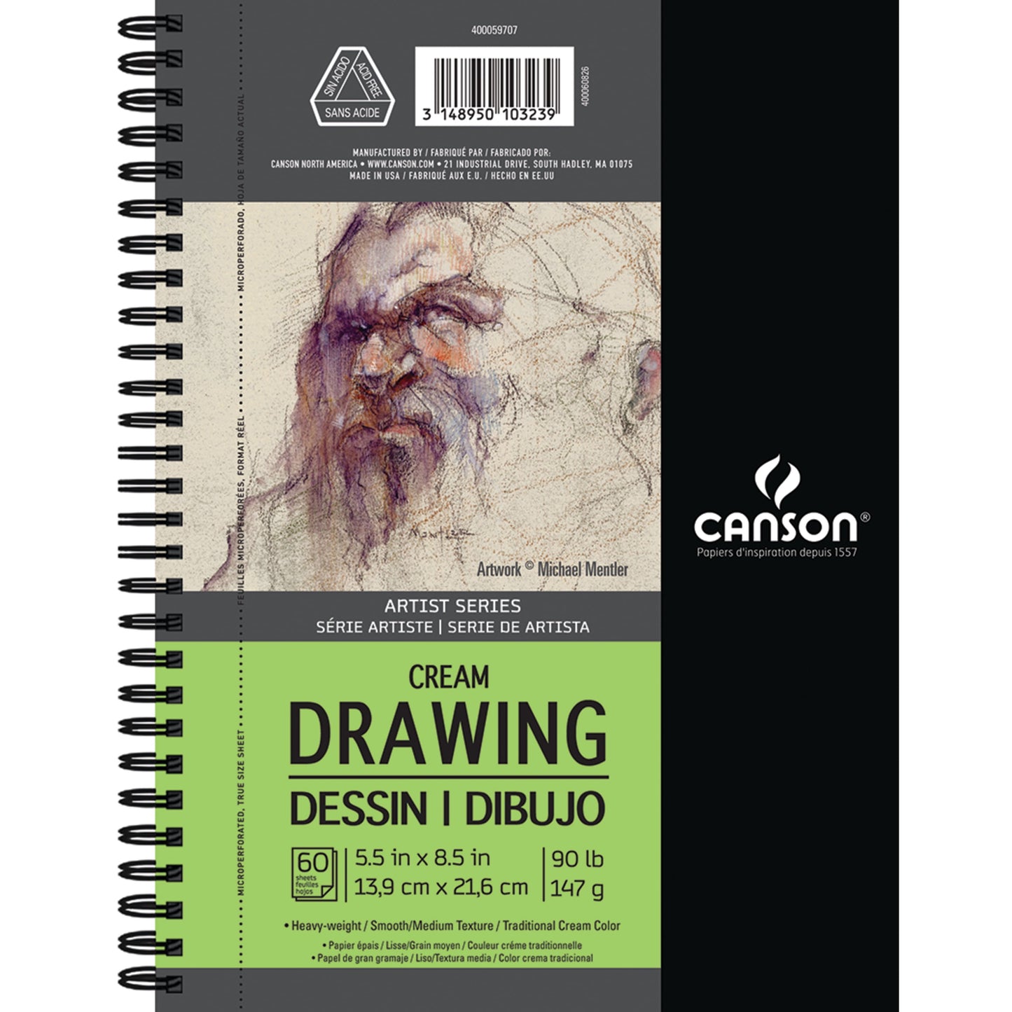 Canson Artist Series Drawing Pad, 5.5in x 8.5in, 60 Sheets/Pad