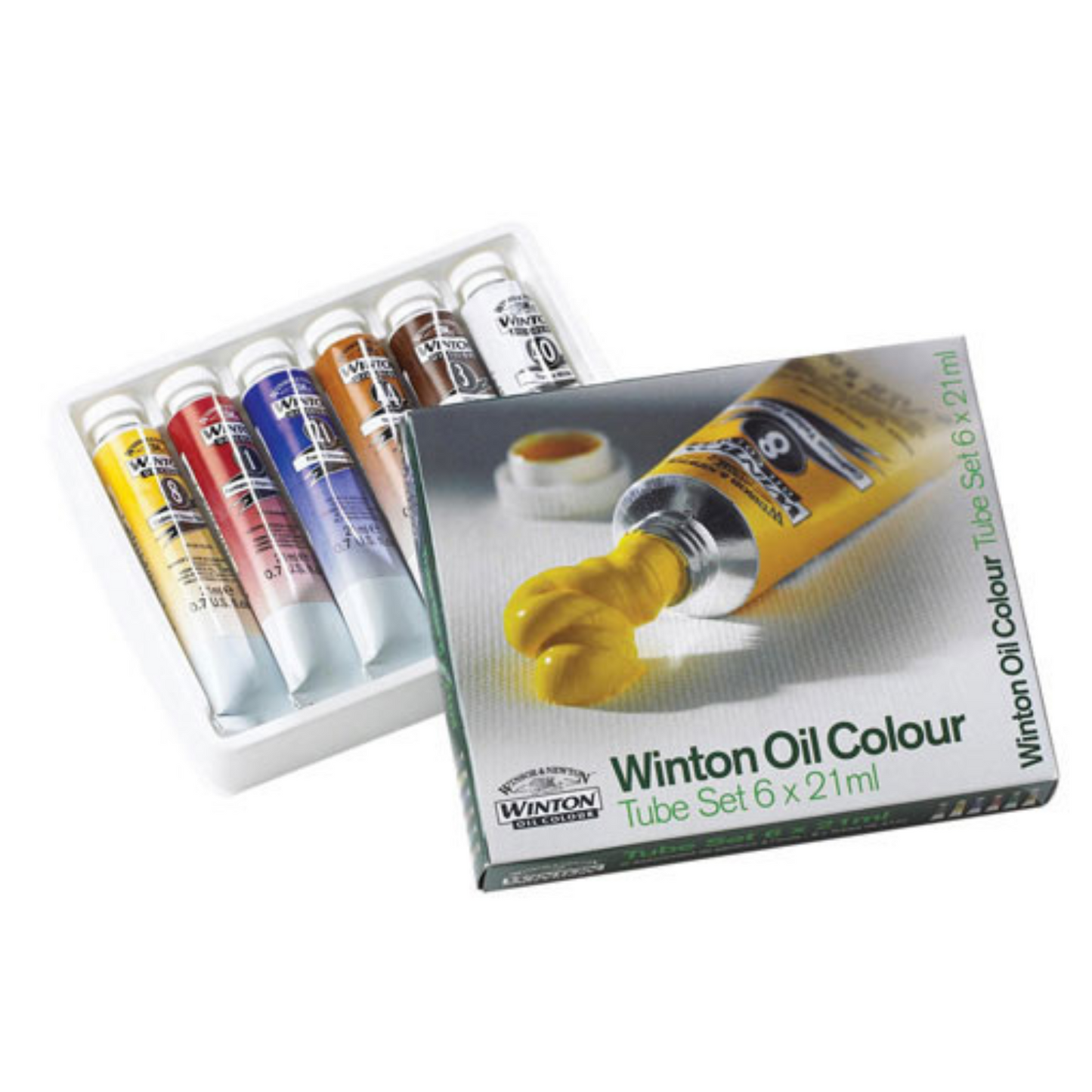 Winsor & Newton Introductory Oil Paint Set, includes 6 21mL tubes