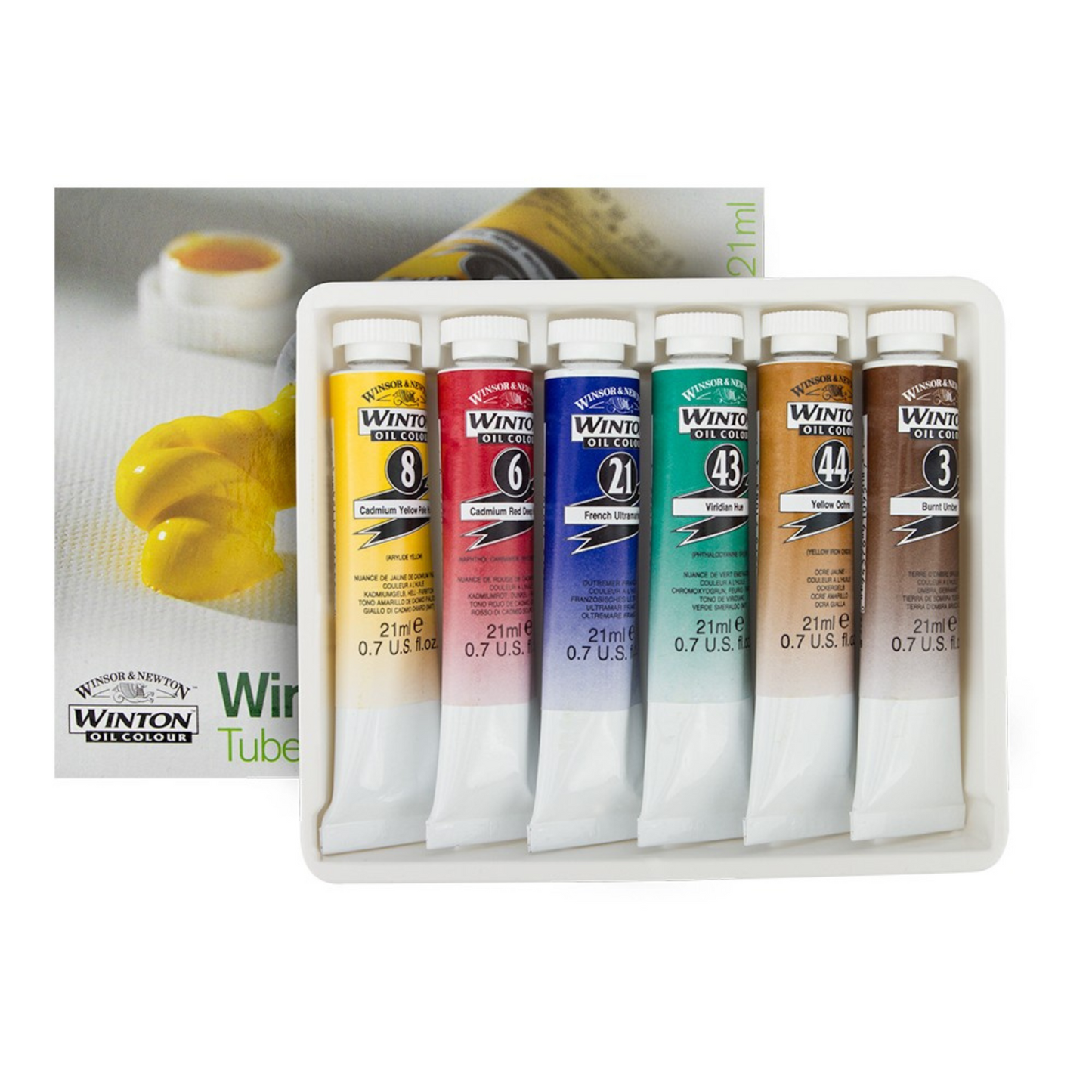 Winsor & Newton Introductory Oil Paint Set, includes 6 21mL tubes