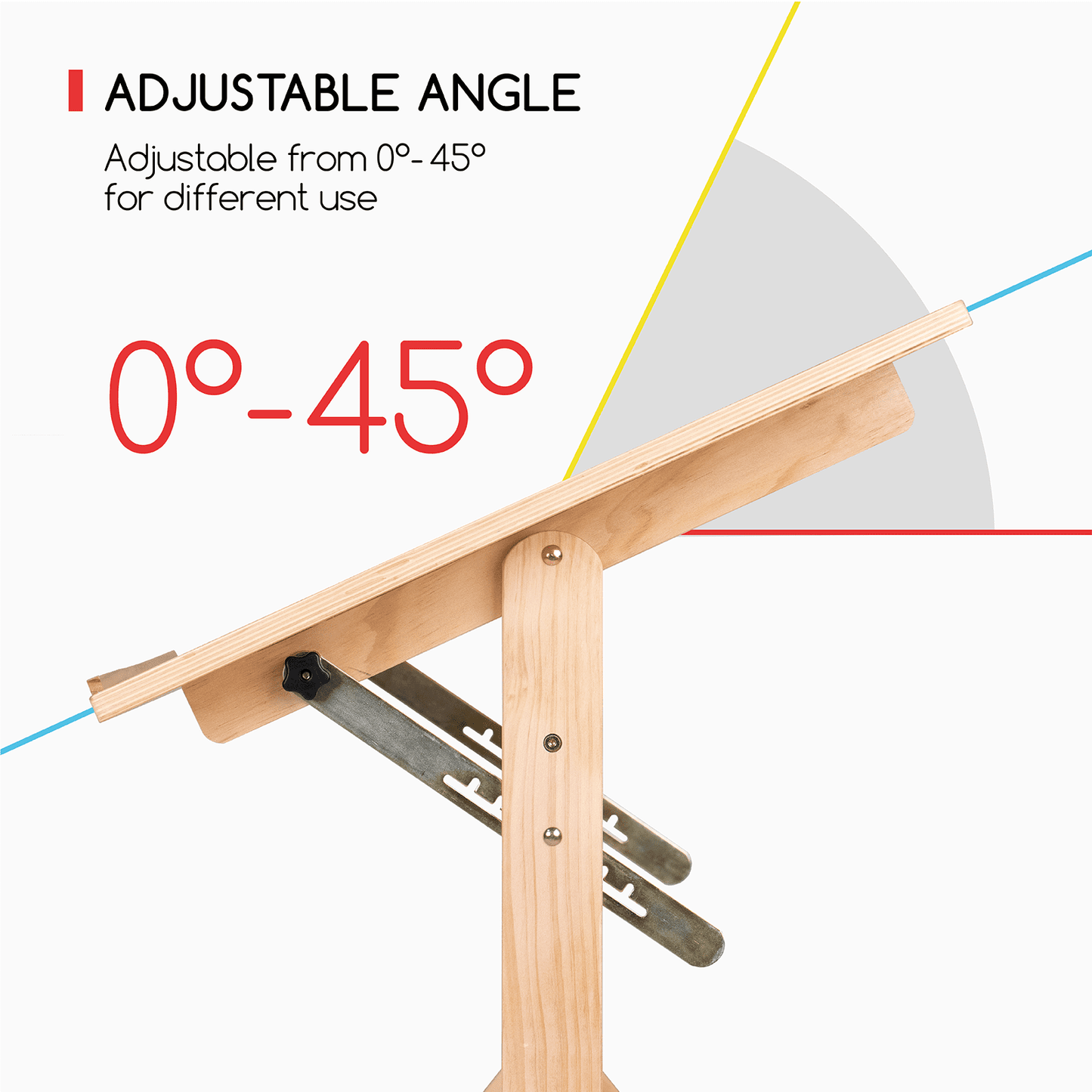 MEEDEN Adjustable Drafting Table Drawing Craft Desk with Tiltable Tabletop