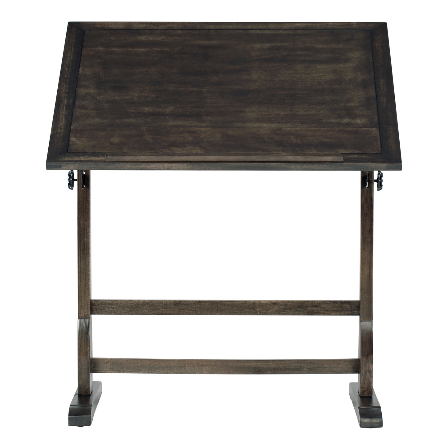 Vintage Solid Wood Drawing, Drafting Table with 36" Adjustable Tilting Top, 36''W x 24''D, Distressed Black