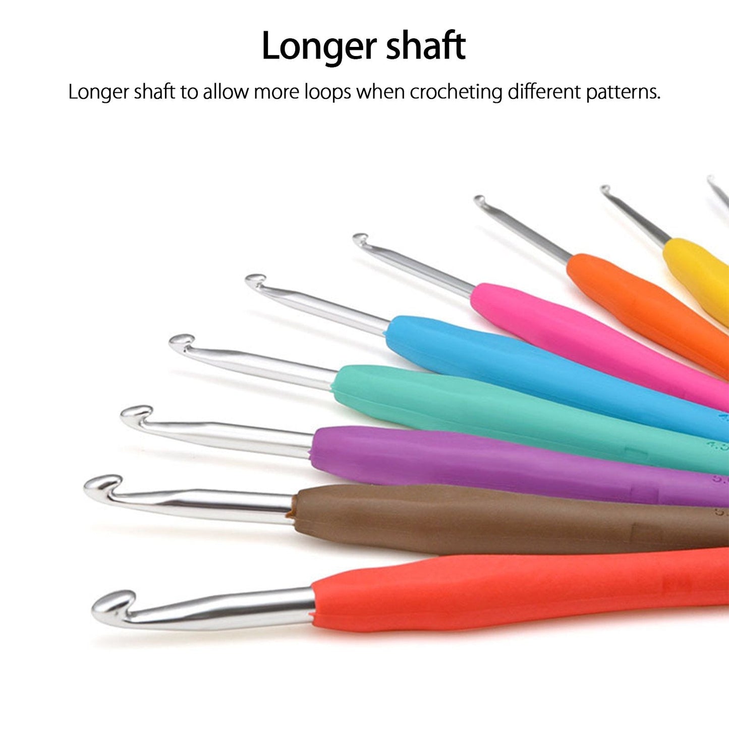 12pcs EEEkit Ergonomic Handle Crochet Hooks Set Soft Needles Crafts Sewing Knitting Hooks Tool for Arthritic Hands (2mm-8mm)