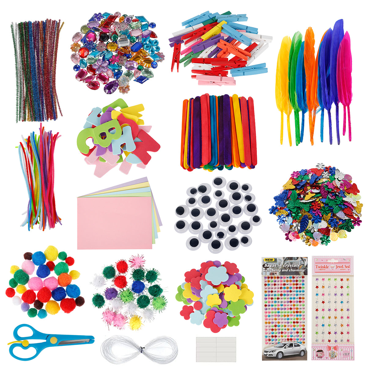 Alongen DIY Art Craft Sets Craft Supplies Kits for Kids Toddlers Children Craft Set Creative Craft Supplies for School Projects
