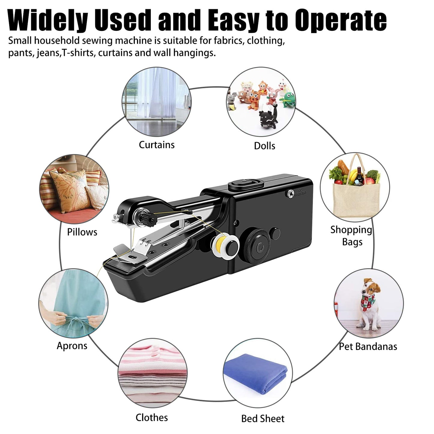 Handheld Sewing Machine, TSV Cordless Mini Portable Sewing Machine - USB Battery Electric Handheld