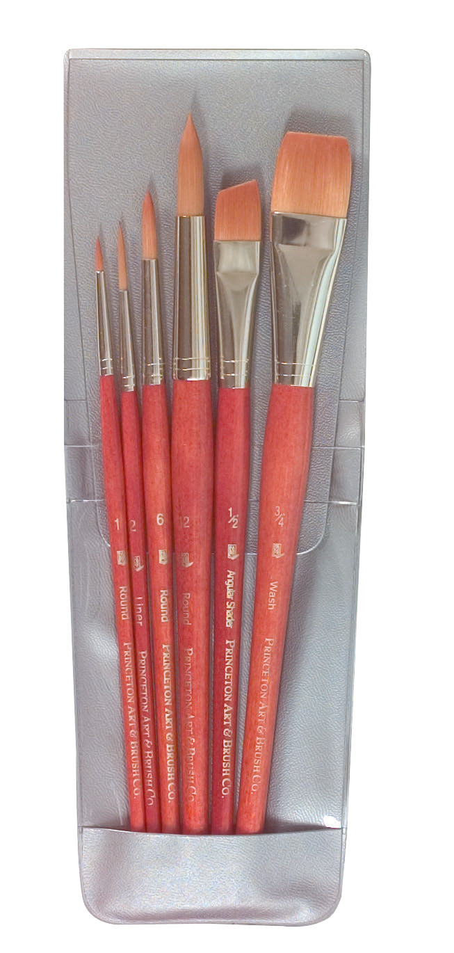 Princeton Brush Real Value 6 Golden Taklon Brush Set