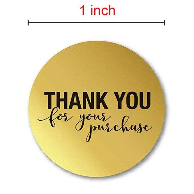 Round Floral Thank You Sealed Label