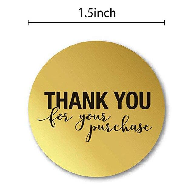 Round Floral Thank You Sealed Label