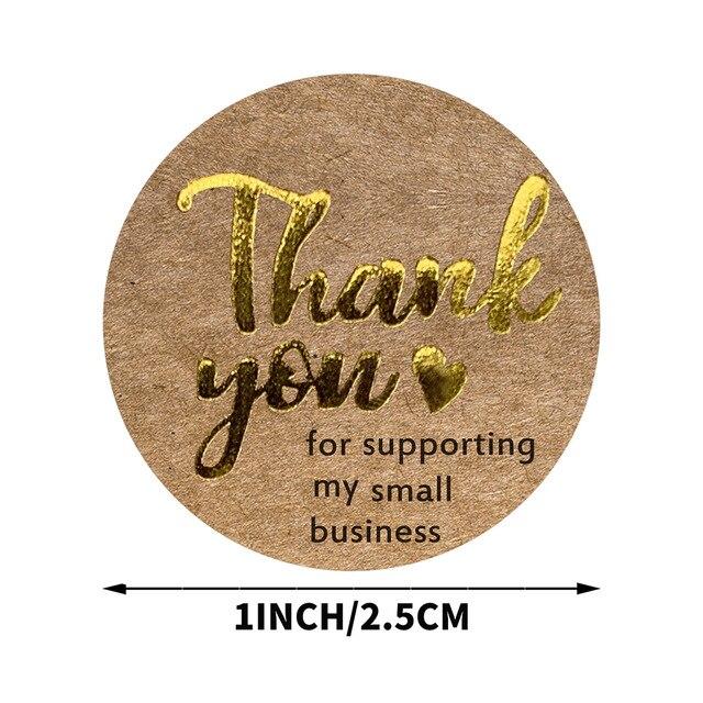 Round Floral Thank You Sealed Label