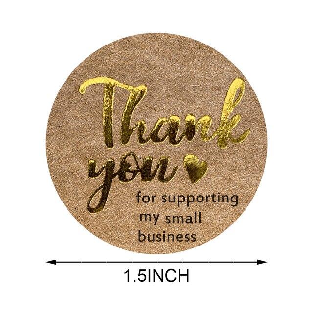 Round Floral Thank You Sealed Label