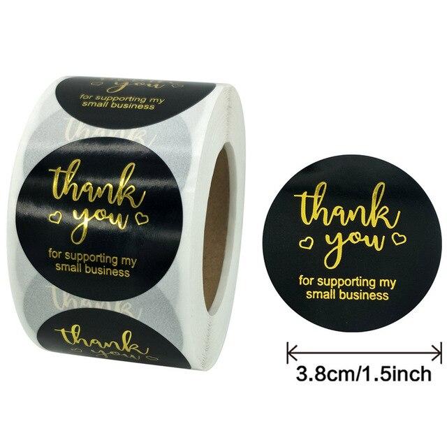 Round Floral Thank You Sealed Label