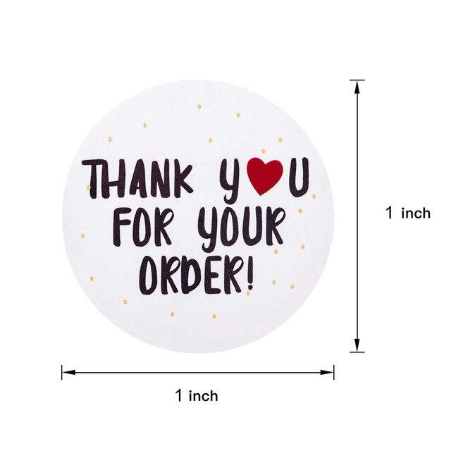 Round Floral Thank You Sealed Label
