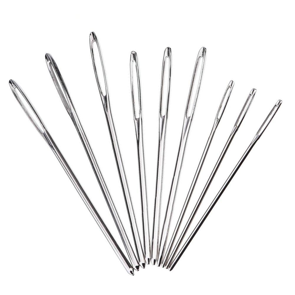 Large Eye Metal Needles Cross Stitch Knitting Crochet