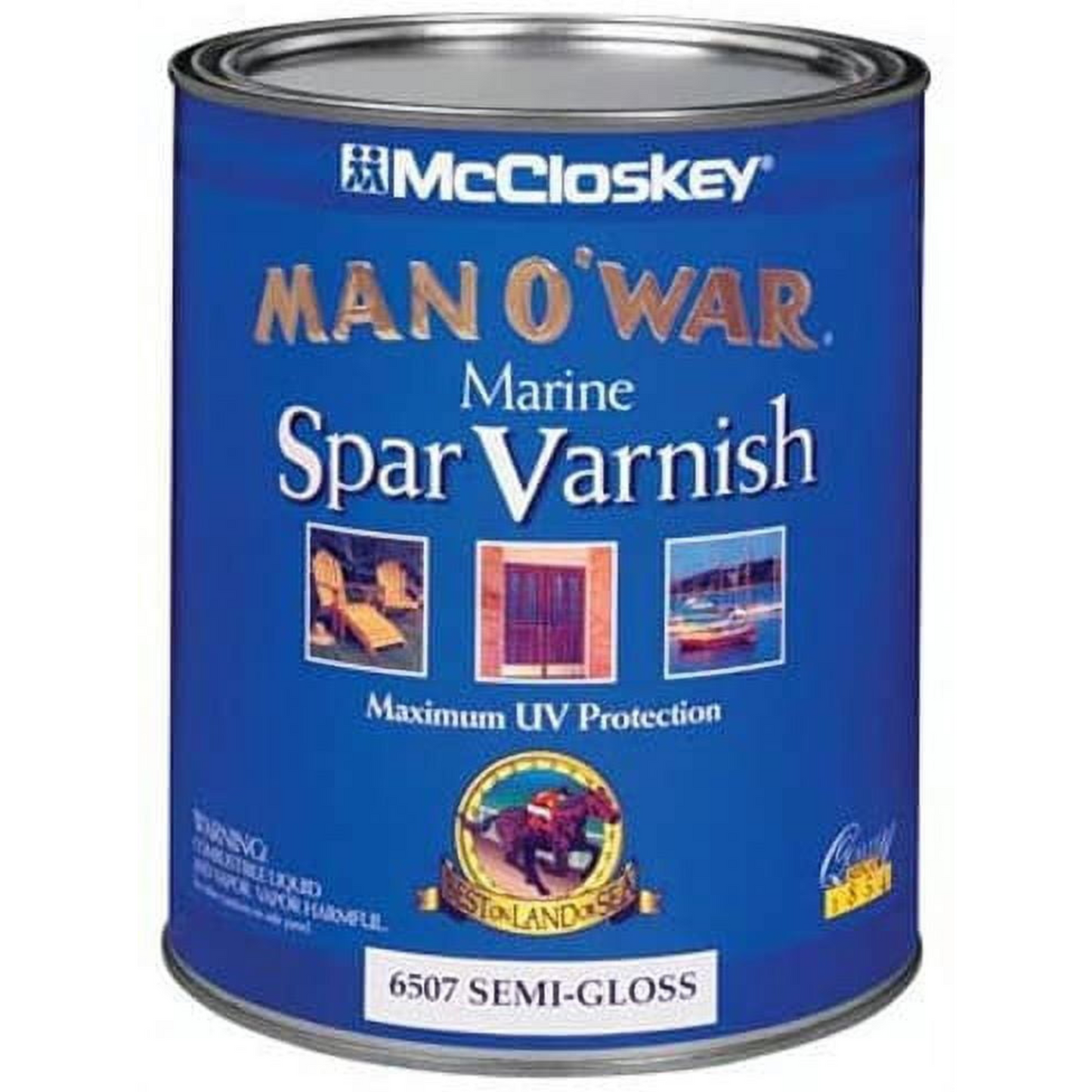 MCCLOSKEY 6507 Man O War  Marine Spar  Varnish, Semi-gloss