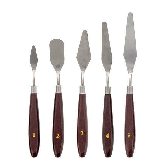 U.S. Art Supply 5-Piece Stainless Steel Palette Knife Set