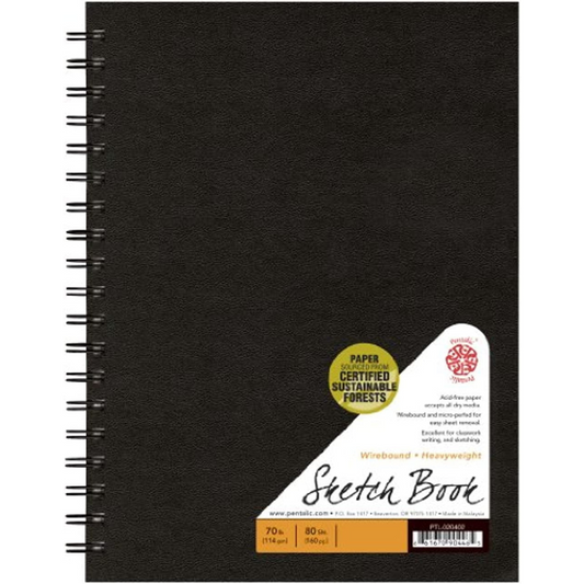 Pentalic - 7"x 10" Traditional Wirebound Artist Sketchbook
