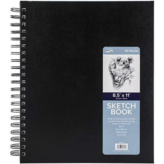 Pro Art 8 1/2-Inch By 11-Inch Spiral Bound Sketch Book, 80-Sheet