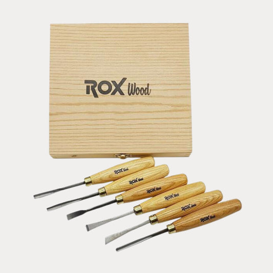 Rox Wood -6PC Woodworking Wood Carving Tools Set with Brass Rings&#44