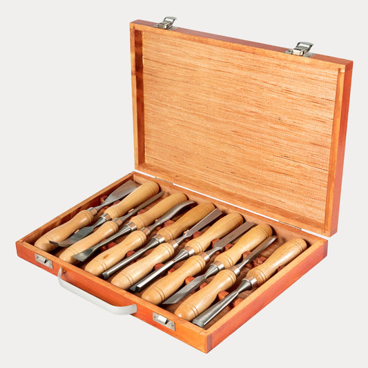 VEVOR Wood Chisel Sets 12 pcs Wood Carving Hand Chisel 3-3/4 inch Blade Length