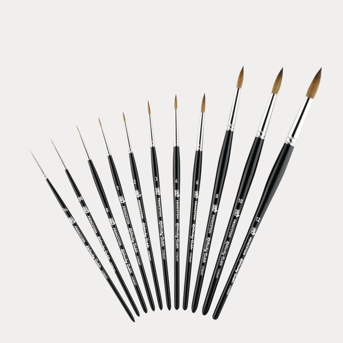 Princeton Brush Kolinsky Red Sable Short Handle Brush, Round, 0