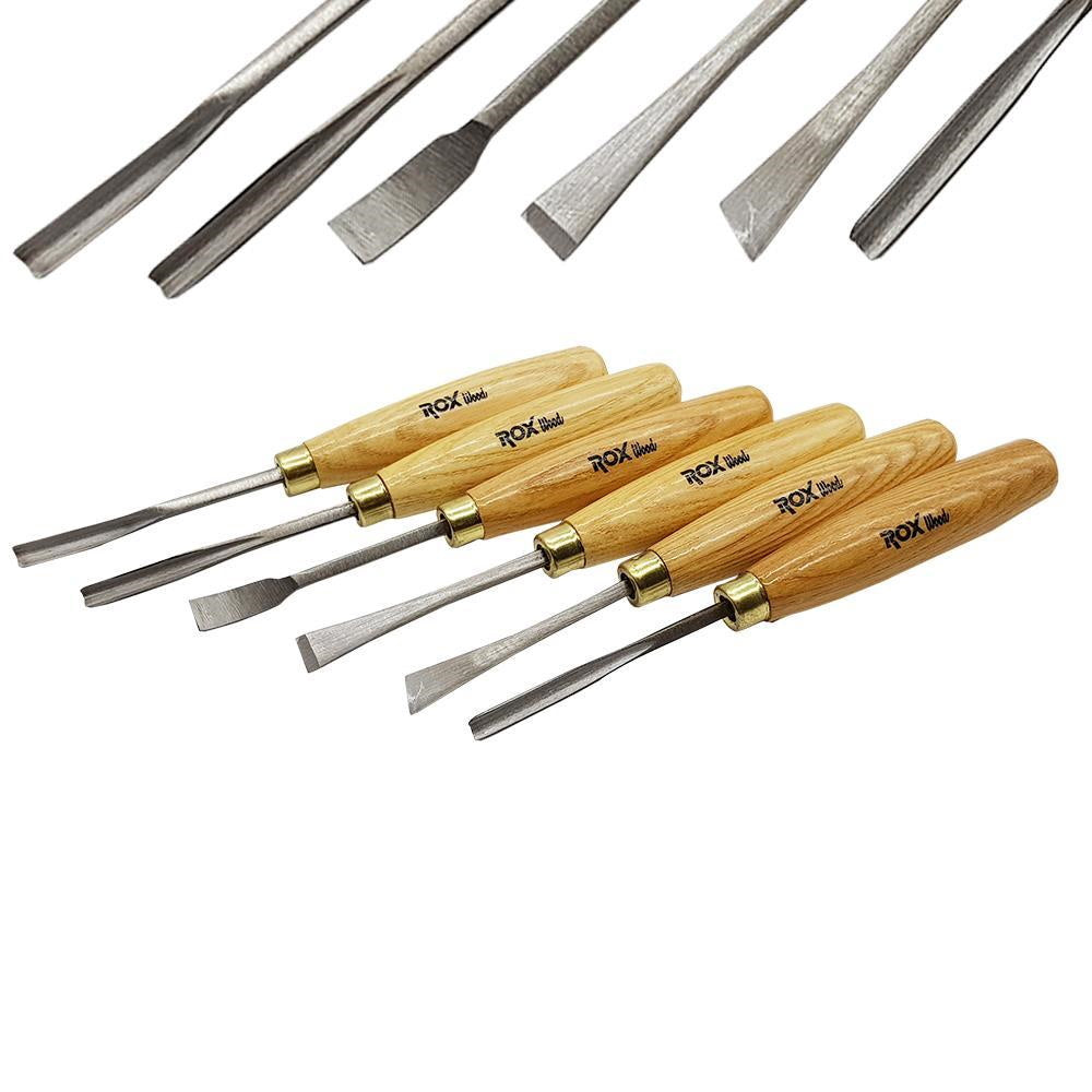 Rox Wood -6PC Woodworking Wood Carving Tools Set with Brass Rings&#44