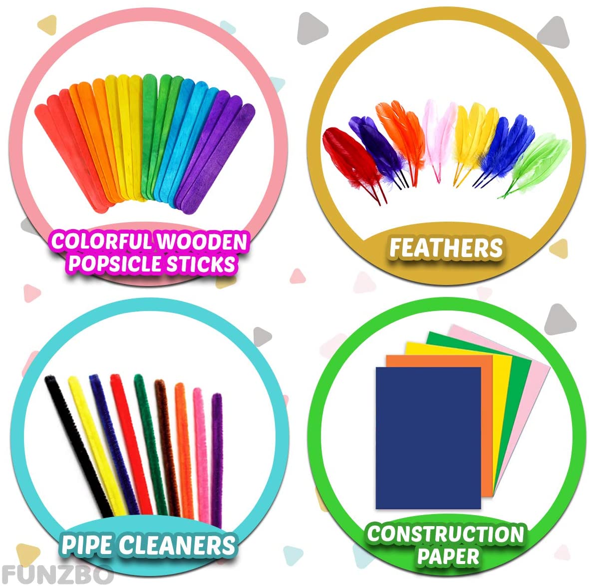 Assorted Arts and Crafts Supplies for Kids- D.I.Y. Collage School Crafting Materials Supply Set, Craft Art Material Kit