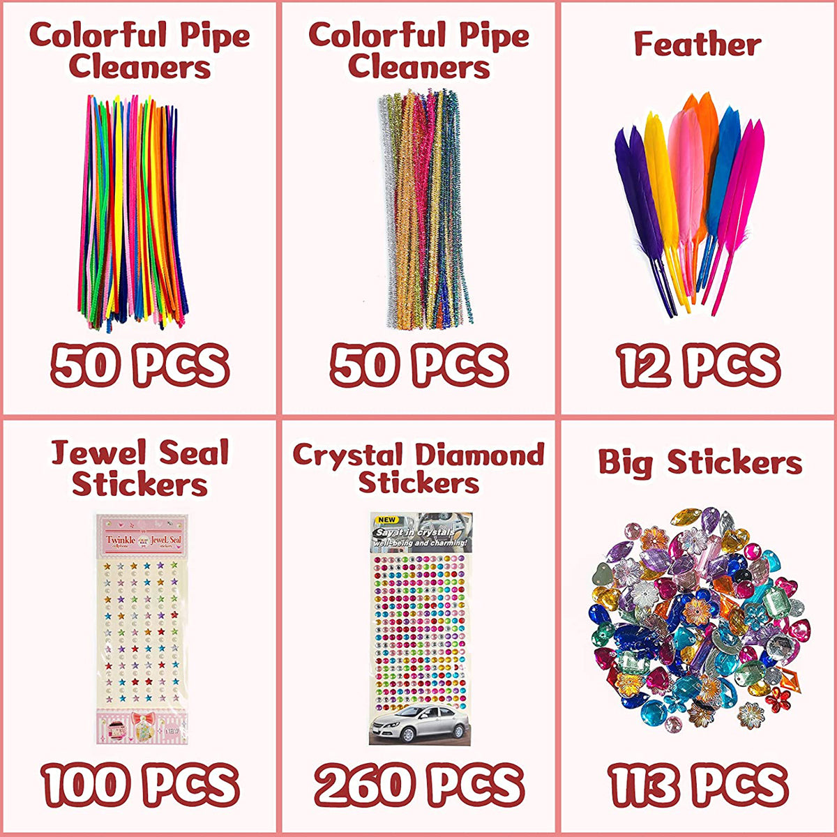 Alongen DIY Art Craft Sets Craft Supplies Kits for Kids Toddlers Children Craft Set Creative Craft Supplies for School Projects