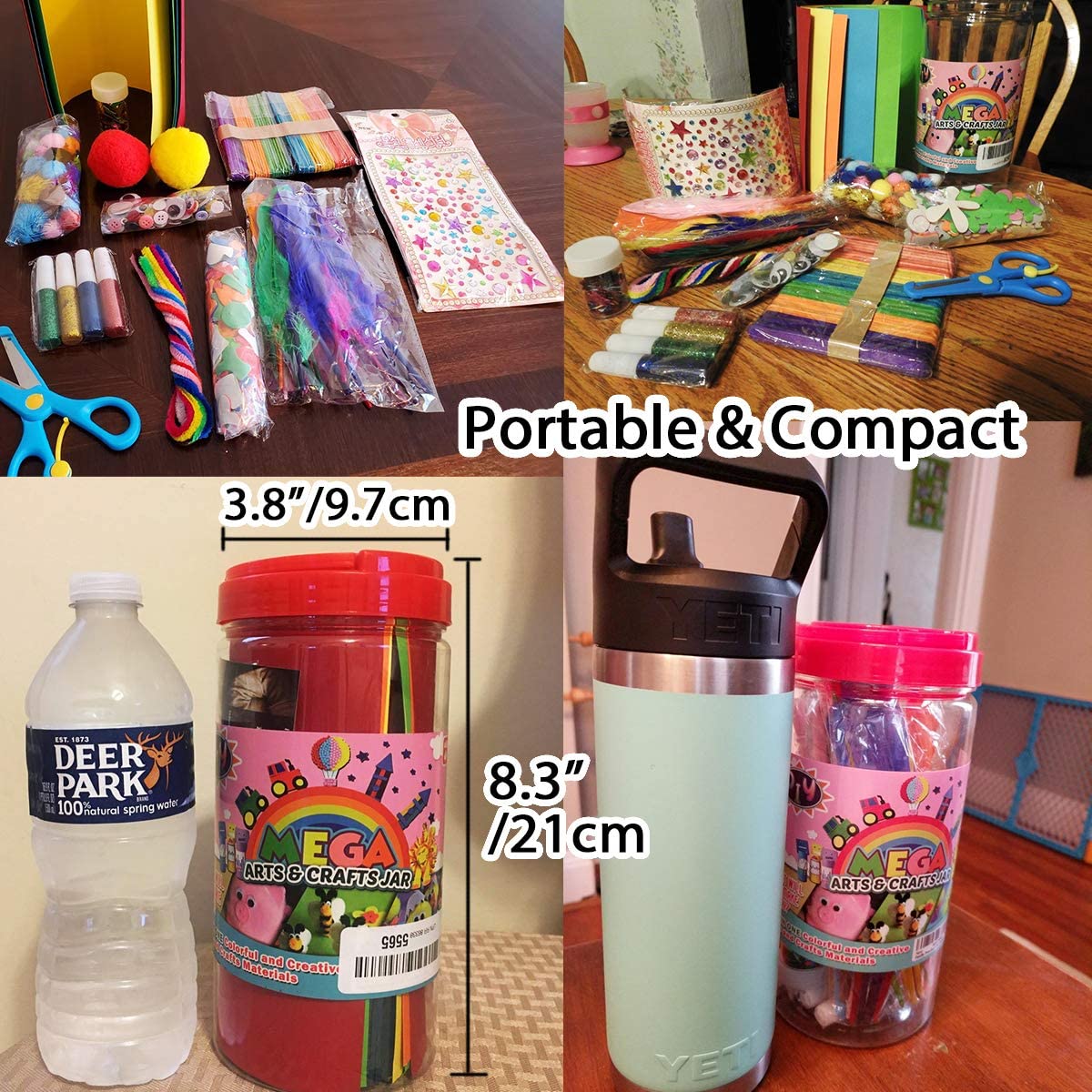Assorted Arts and Crafts Supplies for Kids- D.I.Y. Collage School Crafting Materials Supply Set, Craft Art Material Kit
