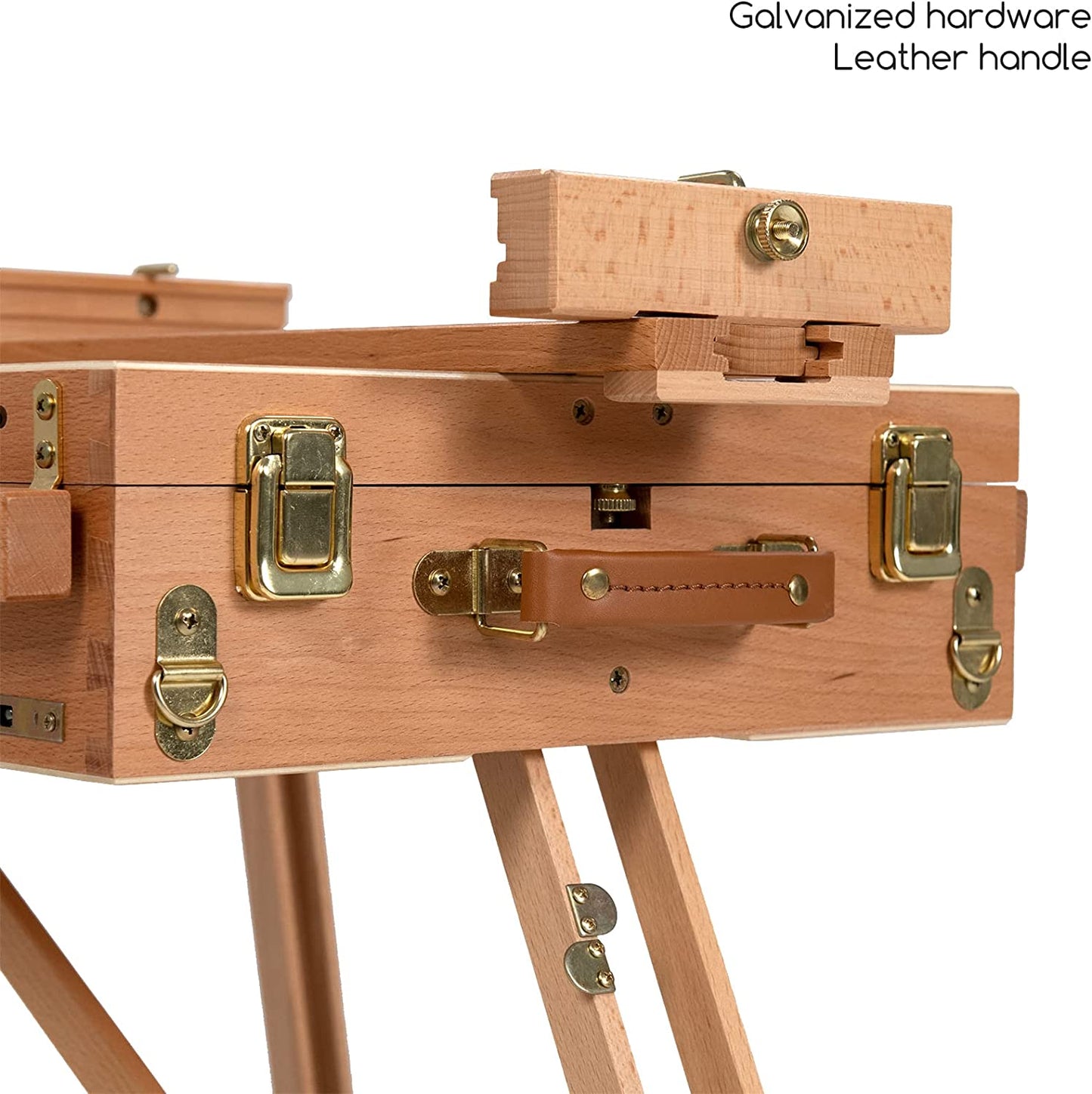 MEEDEN French Tripod Easel, Large Wooden French Style Easel Field and Studio Portable Easel with Sketchbox, Drawer, Beechwood