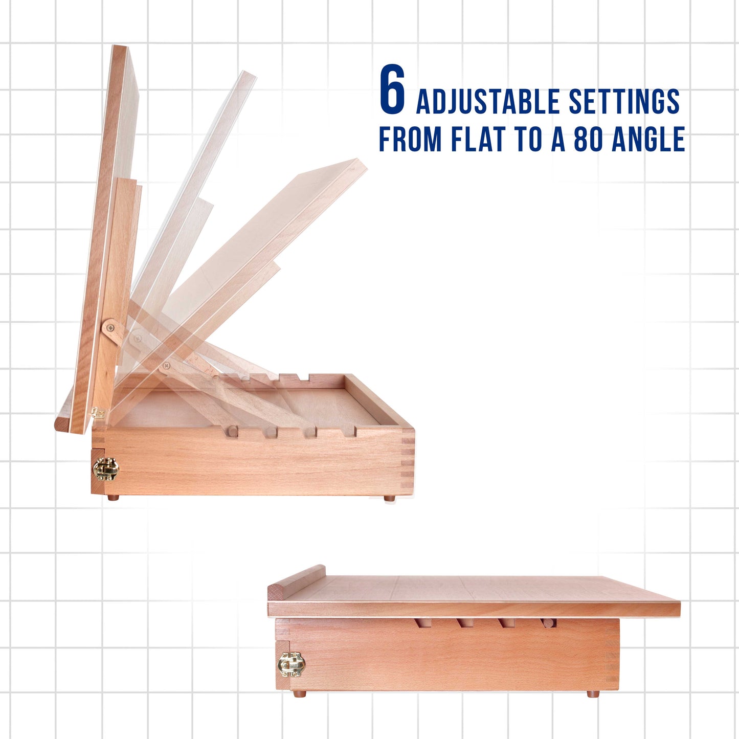 US Art Supply "Sketch Master" Adjustable Wood Artist Drawing & Sketching Board With Storage Drawer