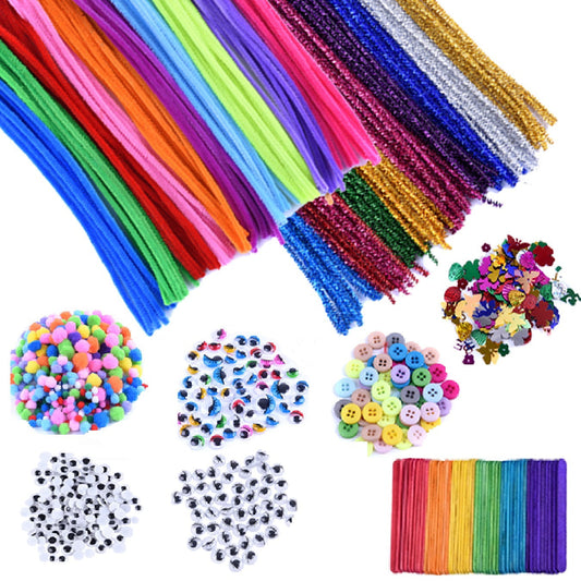 EpiqueOne 1090 Piece Kids Arts & Crafts Supplies with Pipe Cleaners, Pom Poms, and Googly Eyes