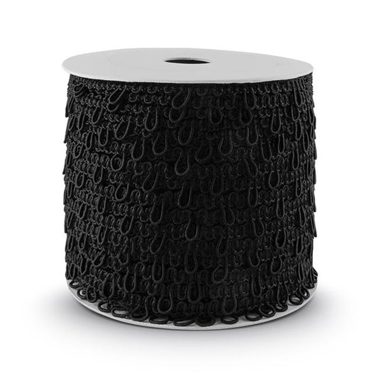 Elastic Button Looping W/1" Spacing - 72 Yds. X 1/2" - Black