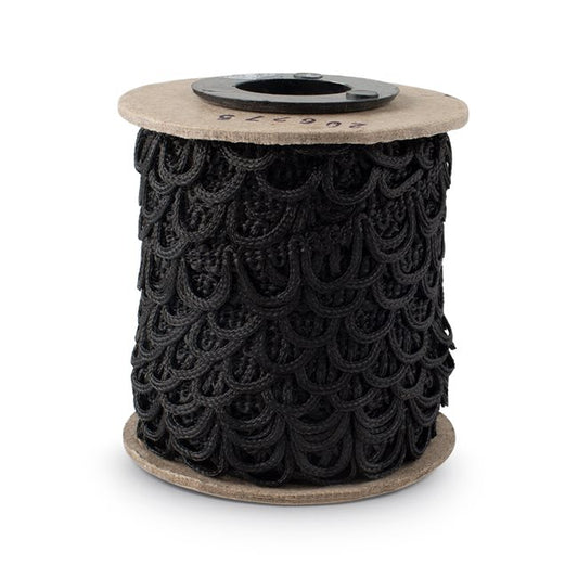 Non-Elastic Button Looping W/1/2" Spacing - 36 Yds. X 1/2" - Black