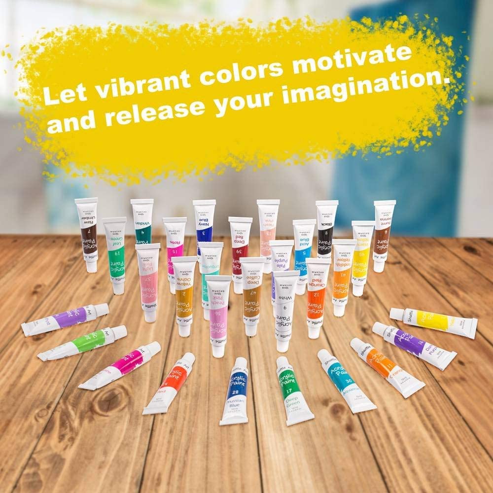Acrylic Paint Set, Shuttle Art Tubes Artist Quality Non Toxic Rich Pigments Colors