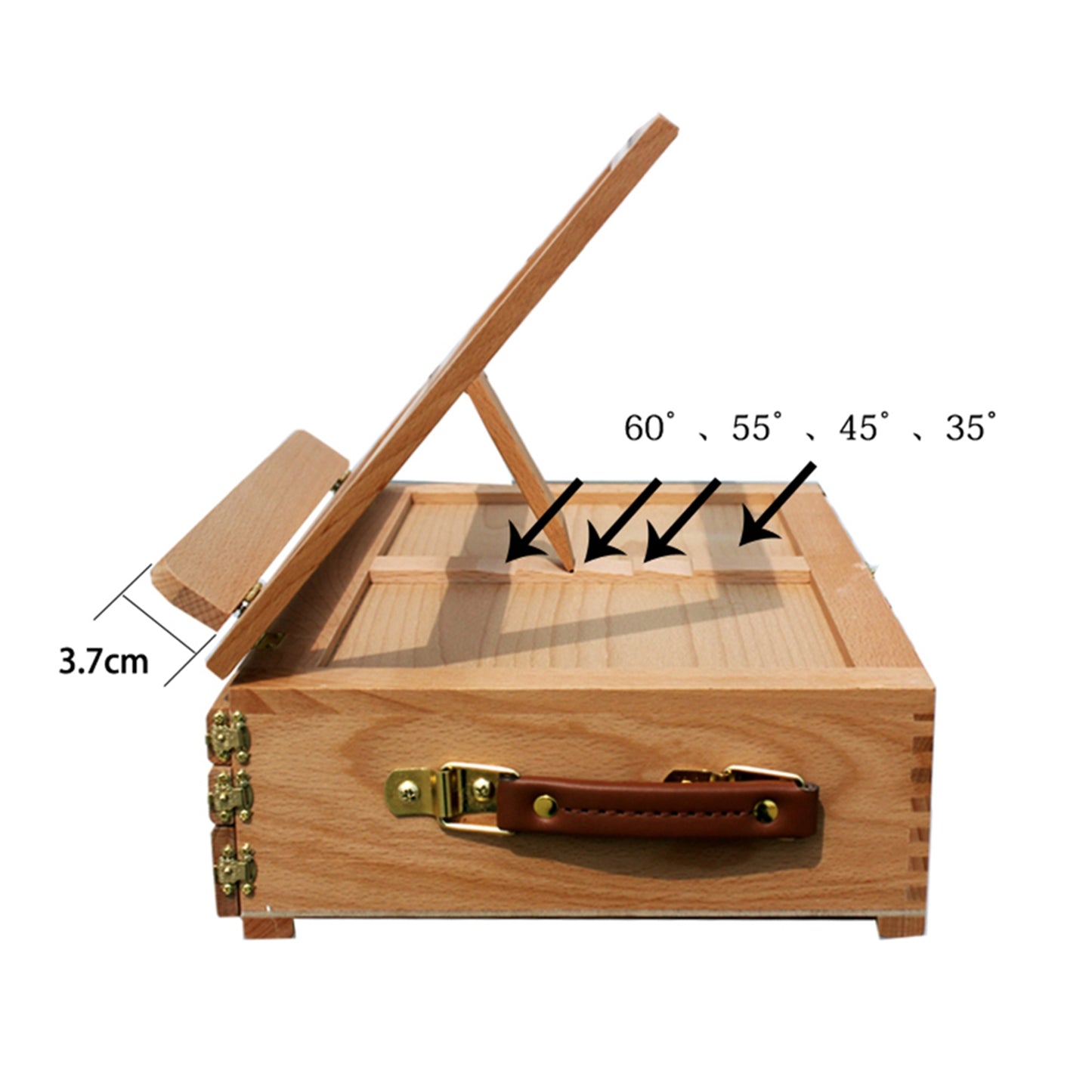 Wood Desk Table Easel - Beech Desktop Easel with 3 Layers Drawer for Artist Craft Supplies Storage Organizer, Wooden Art Tabletop Box for Drawing, Painting and Sketching