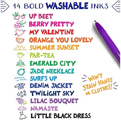 Crayola Colored Gel Pens, Washable Pens Medium Point, 14 Count