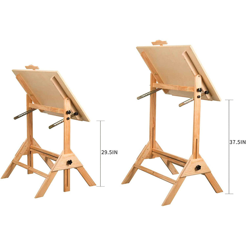 MEEDEN Adjustable Drafting Table Drawing Craft Desk with Tiltable Tabletop