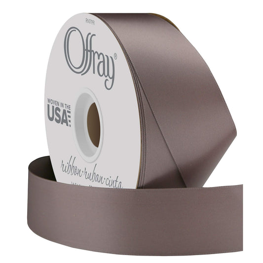 Berwick Offray 1.5" Wide Double Face Satin Ribbon, Portobello Brown, 50 Yds
