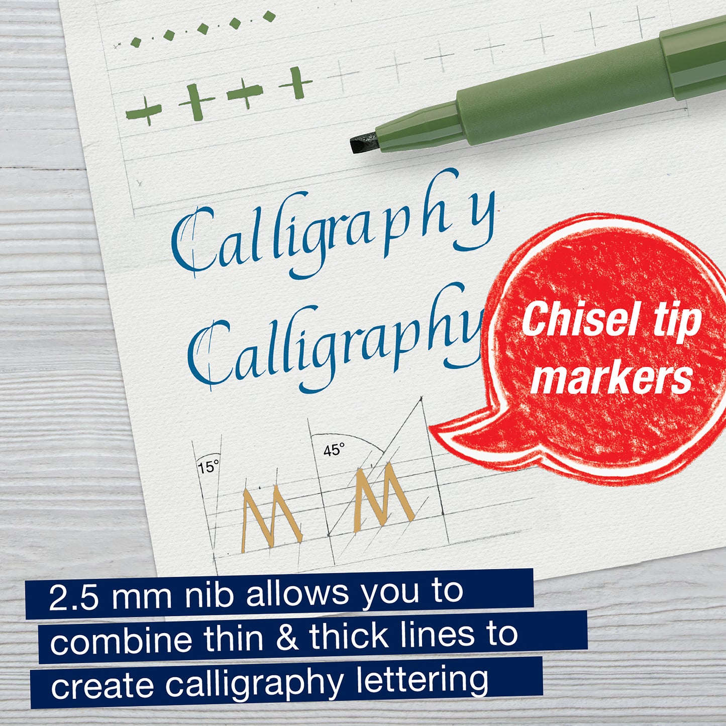 Faber-Castell Pitt Artist Pen Calligraphy, Assorted, (6 Art Markers)