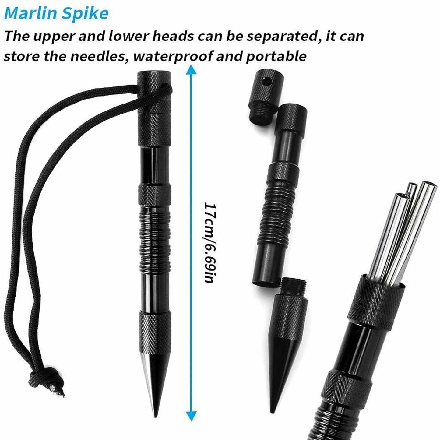 Allnice 12 in 1 Paracord Bracelet Stainless Steel Fid Lacing Stitching Needles Tools Set