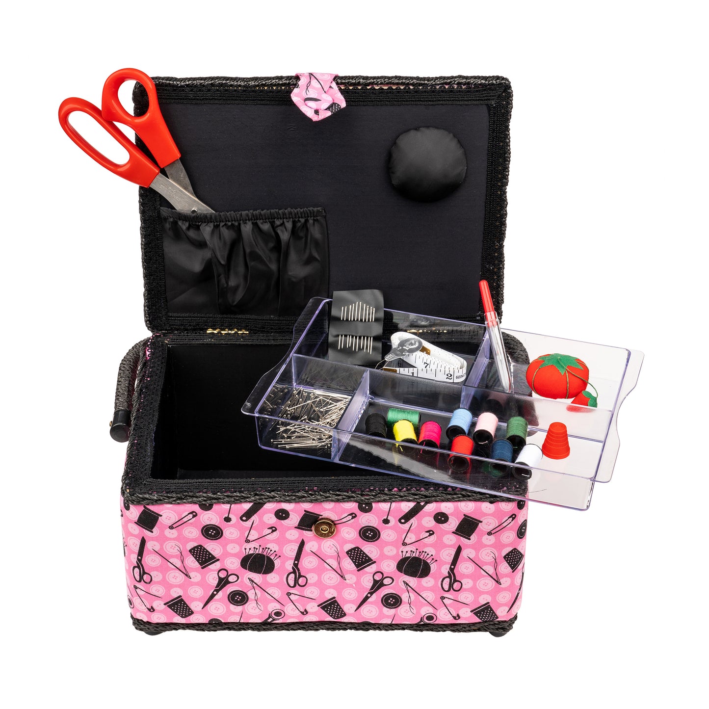 SINGER Large Sewing Basket, Includes Essential Sewing Accessories and Notions