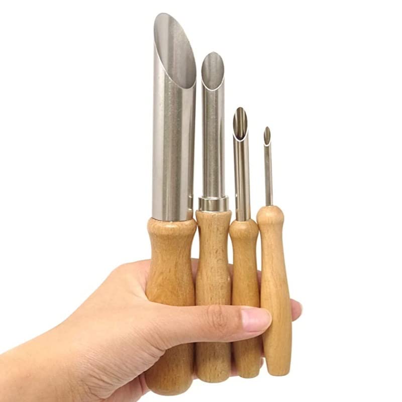 4 Pcs/Sets Stainless Steel Circle Shaping Pottery Clay Sculpture Tools Hole Punch