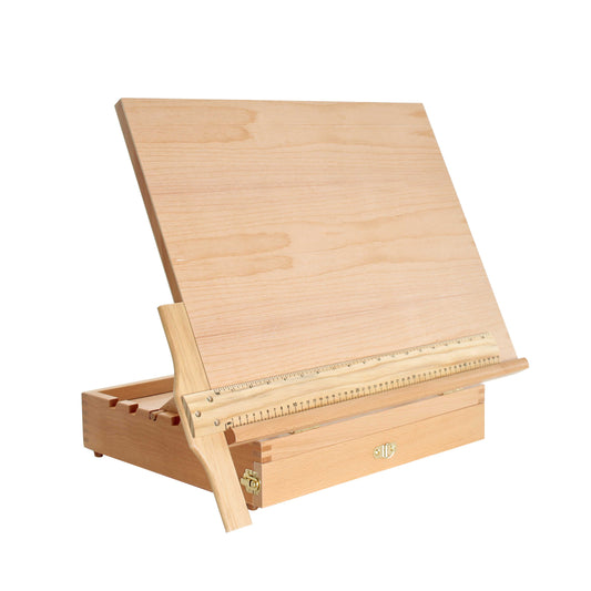 US Art Supply "Sketch Master" Adjustable Wood Artist Drawing & Sketching Board With Storage Drawer
