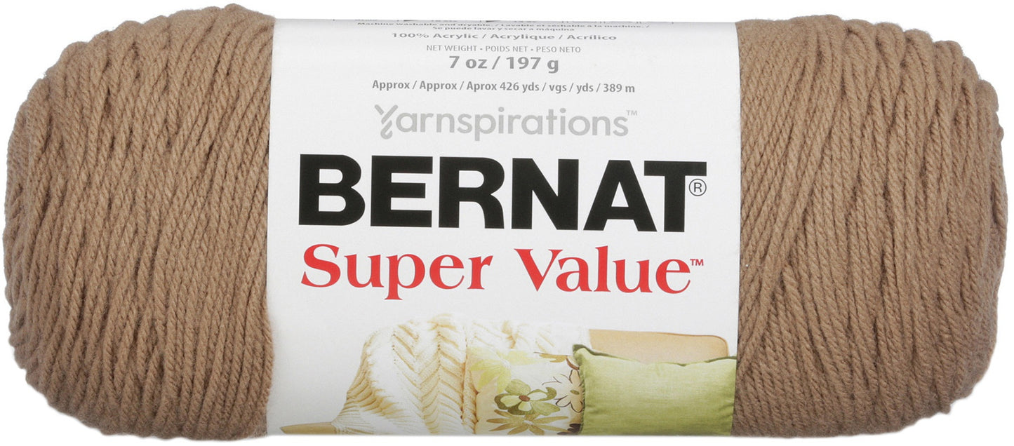 Bernat Super Value Solid Yarn -Honey, Multipack Of 3