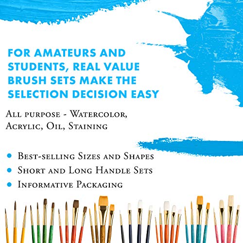 Princeton Brush Real Value 5 White Taklon Brush Set