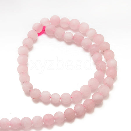 Frosted Natural Rose Quartz Bead Strands